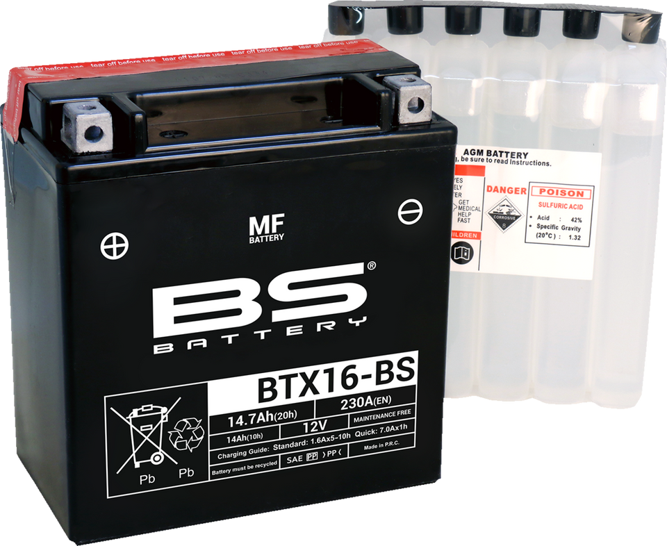 Battery - BTX16-BS (YTX)