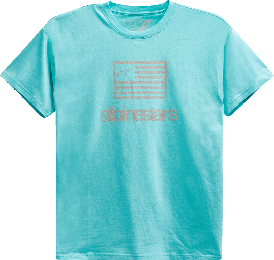 Flag T-Shirt - Light Aqua - Medium - Lutzka's Garage