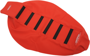 6-Ribbed Seat Cover - Black Ribs/Red Top/Red Sides