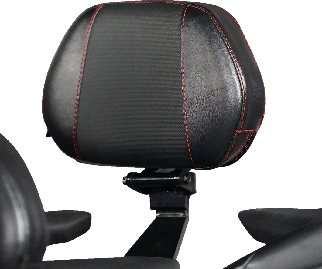 Ballistic Passenger Backrest - Black w/ Red Stitching - Ryker 19-23