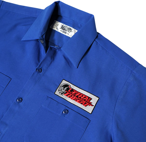 Old Skool Eyeball Shop Shirt - Blue - Medium - Lutzka's Garage