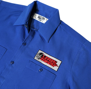 Old Skool Eyeball Shop Shirt - Blue - Medium - Lutzka's Garage