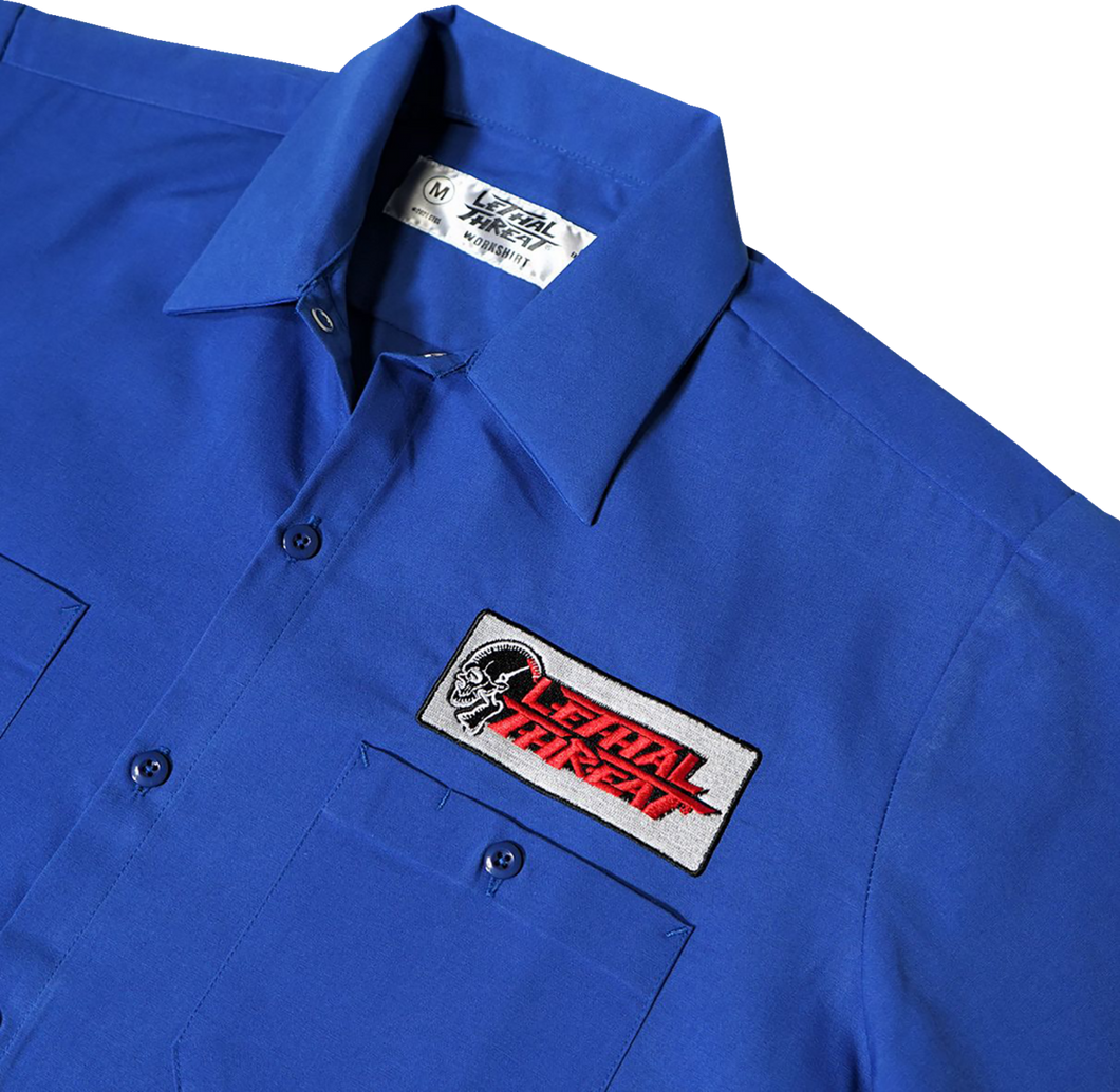 Old Skool Eyeball Shop Shirt - Blue - Medium - Lutzka's Garage