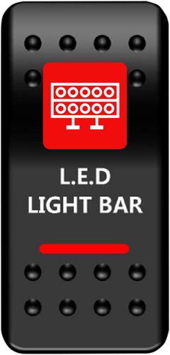 Rocker Switch - Lightbar - Red - Lutzka's Garage