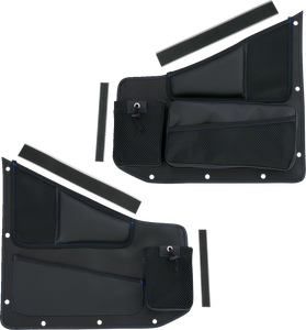 Kaliber Side Organizer - Driver and Passenger - Black w/ Blue Stitching