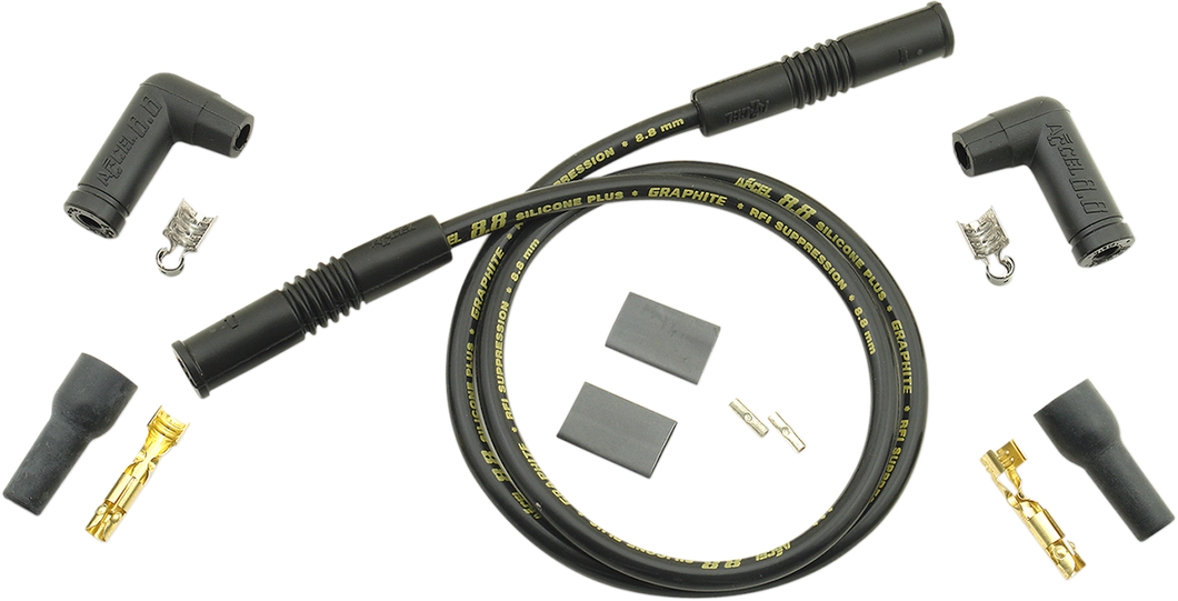 8.8 mm Universal Spark Plug Wires (2) - Variangle - Black - Lutzka's Garage