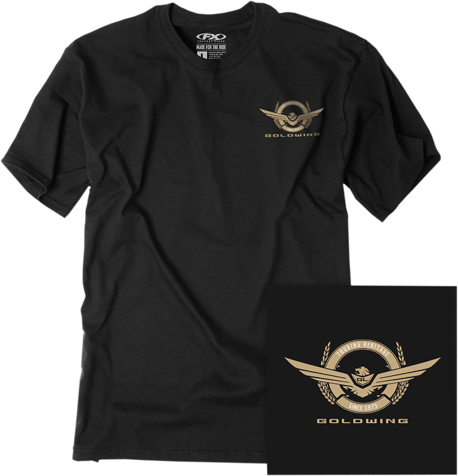 Goldwing Badge T-Shirt - Black - Medium - Lutzka's Garage