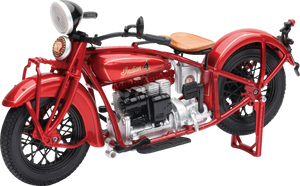 1930 Indian 4 Bike - 1:12 Scale - Red - Lutzka's Garage