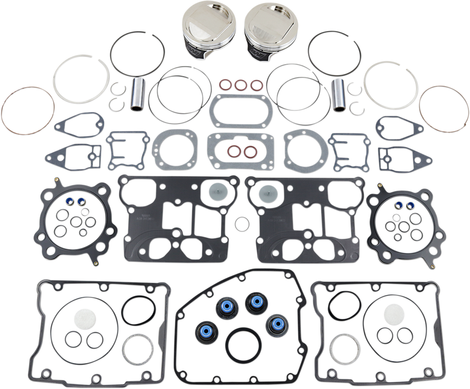 Piston Kit with Gasket - +0.010" - Twin Cam 88" Bored to 1550 cc (95 Cubic Inch)