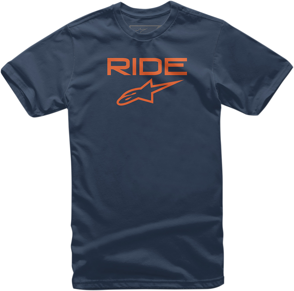 Ride 2.0 T-Shirt - Navy/Orange - Medium - Lutzka's Garage