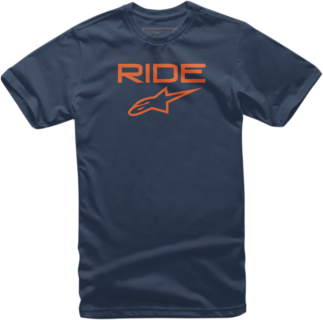 Ride 2.0 T-Shirt - Navy/Orange - Medium - Lutzka's Garage