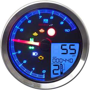 TNT-04 Multi-Function Meter - Silver Bezel - 3.30" Diameter x 2.19" D