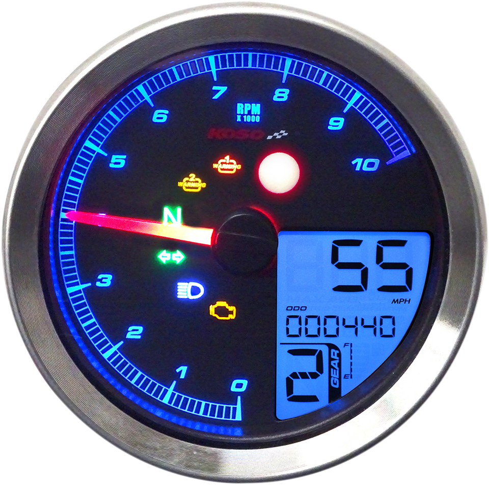 TNT-04 Multi-Function Meter - Silver Bezel - 3.30" Diameter x 2.19" D