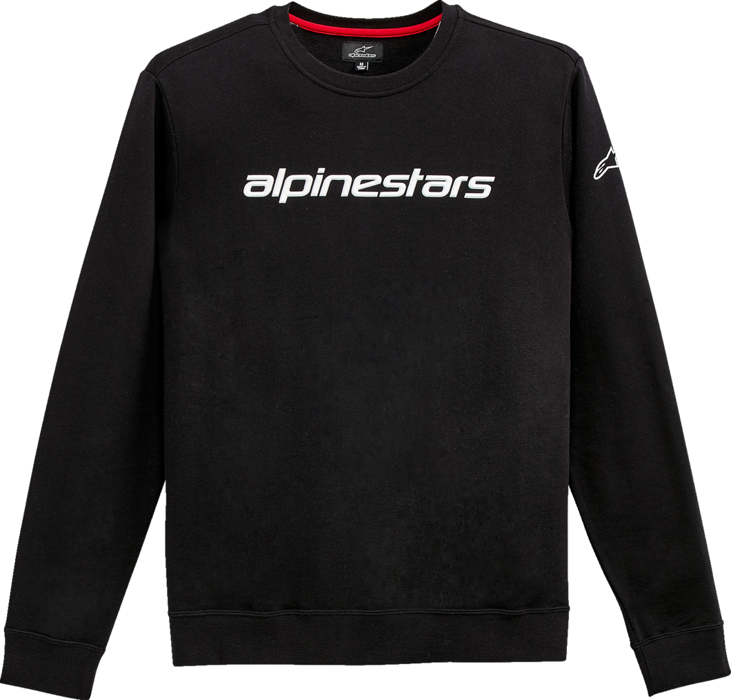 Linear Crew Fleece - Black/White - Medium - Lutzka's Garage