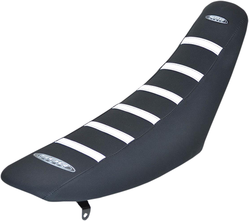 6-Ribbed Seat Cover - White Ribs/Black Top/Black Sides