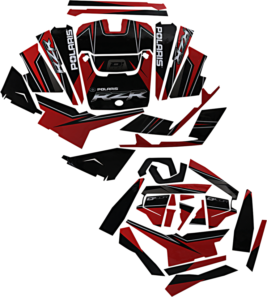 Complete Graphics Kit - Red/Black - 2-Door - RZR - Lutzka's Garage