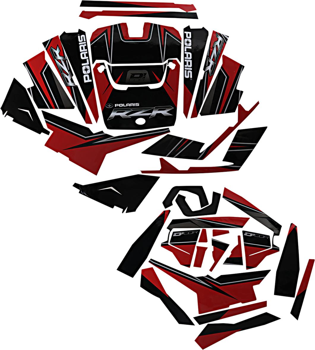 Complete Graphics Kit - Red/Black - 2-Door - RZR - Lutzka's Garage