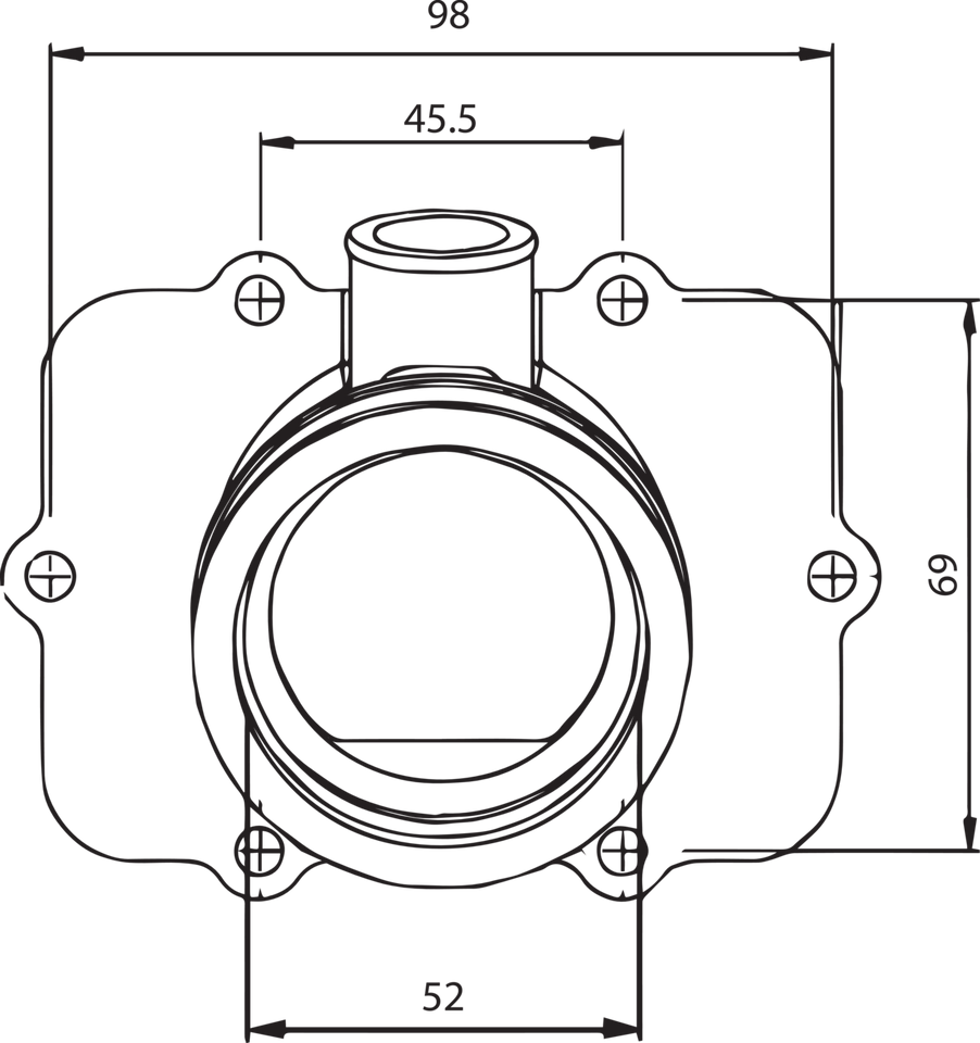 Carburetor Mounting Flange - Ski-Doo