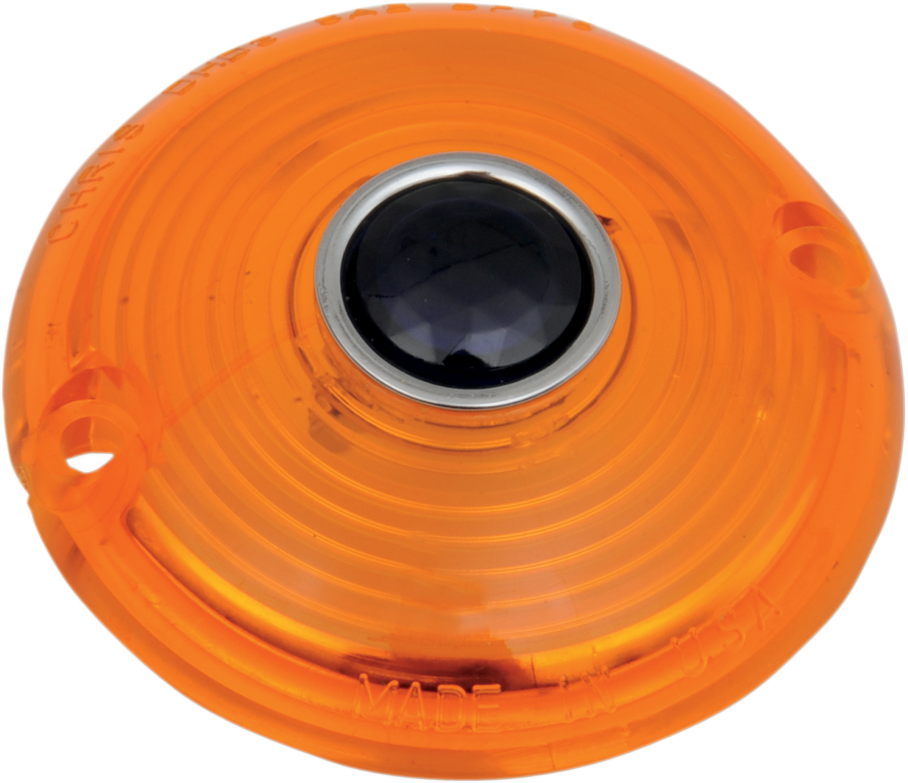 Turn Signal Lens - 63-85 FL - Amber with Blue Dot