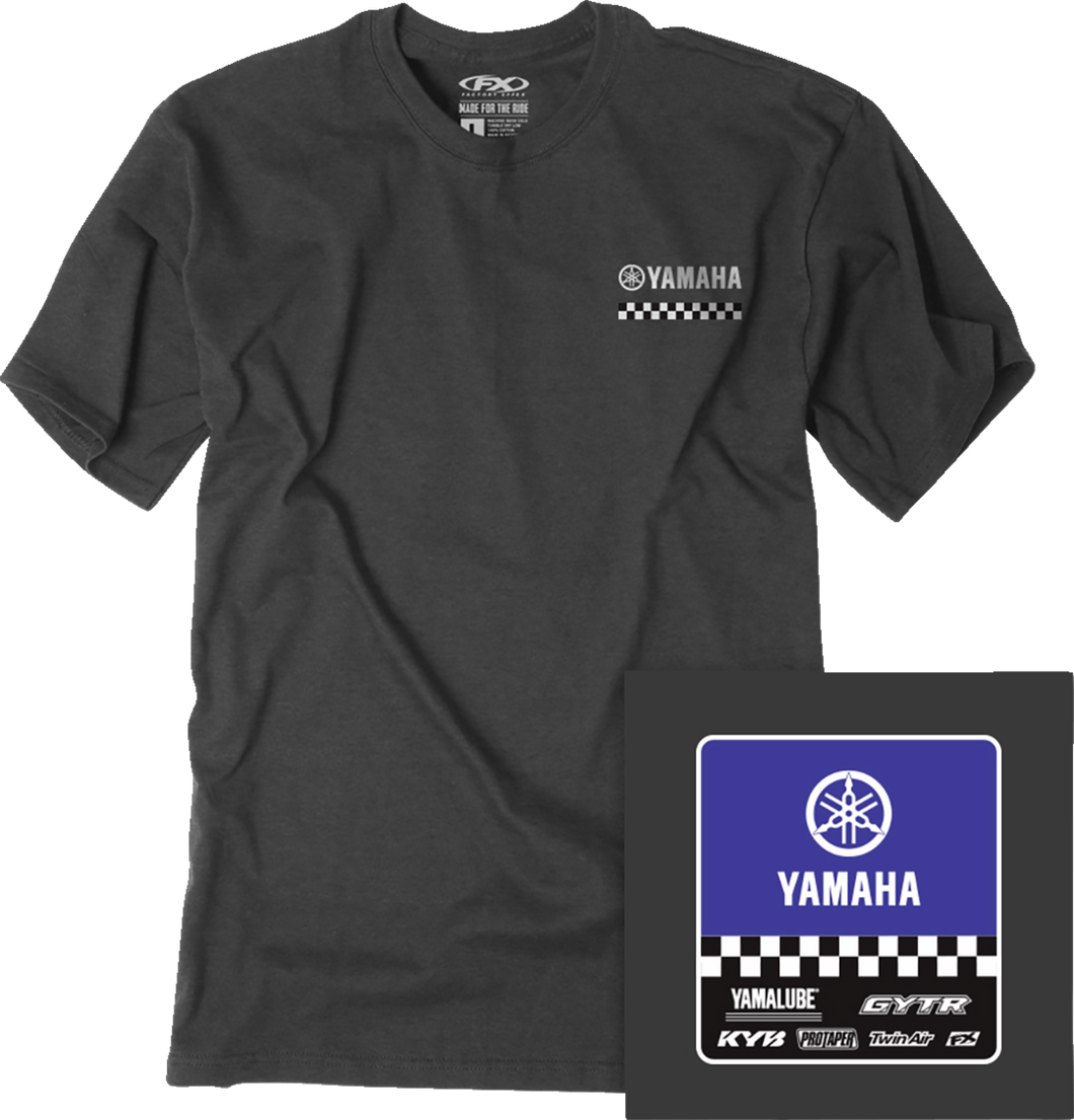 Yamaha Starting Line T-Shirt - Heather Charcoal - Medium - Lutzka's Garage