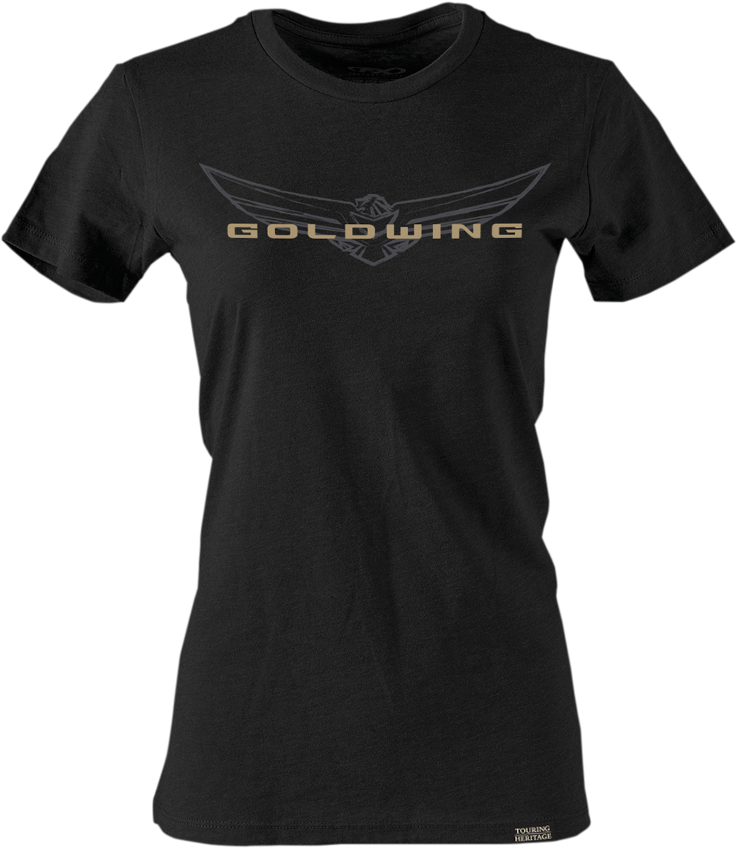 Womens Goldwing Sketched T-Shirt - Black - Small - Lutzka's Garage