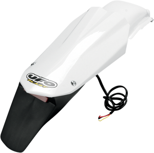 Enduro Rear Fender - W/Light - White - Lutzka's Garage