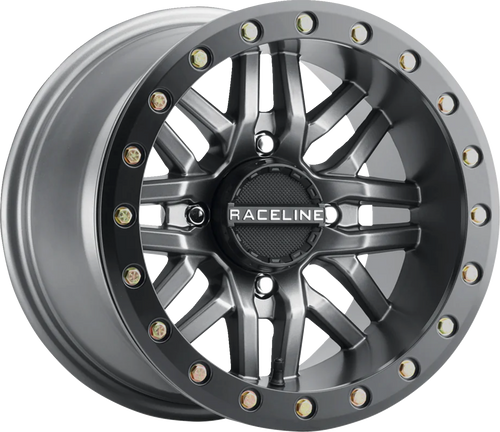 Wheel - Ryno - Beadlock - Front/Rear - Gun Metal Gray/with Black Ring - 15x7 - 4/137 - 5+2