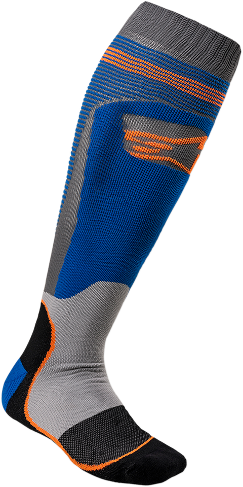 MX Plus 1 Socks - Blue/Orange - Small/Medium - Lutzka's Garage