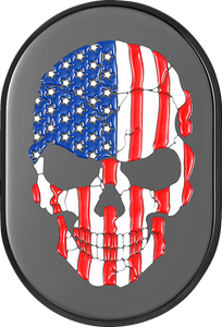 Antenna Cover - Right Rear Fender - American Flag Skull - Black - Lutzka's Garage