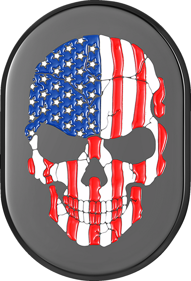 Antenna Cover - Right Rear Fender - American Flag Skull - Black - Lutzka's Garage