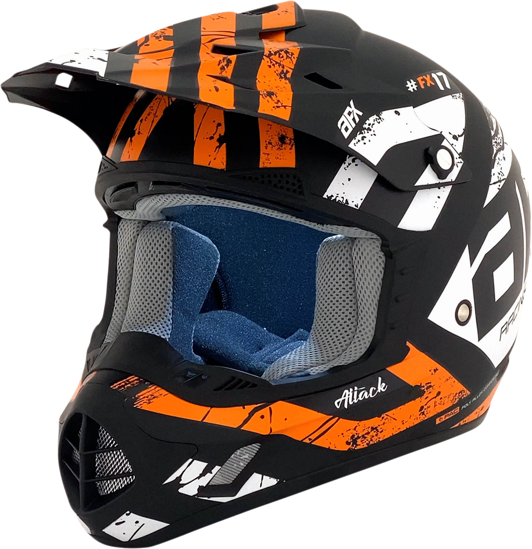 FX-17Y Helmet - Attack - Matte Black/Orange - Small - Lutzka's Garage