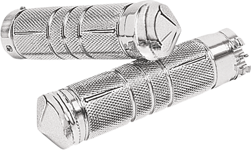 Grips - Knurled - Diamond - Chrome - Lutzka's Garage