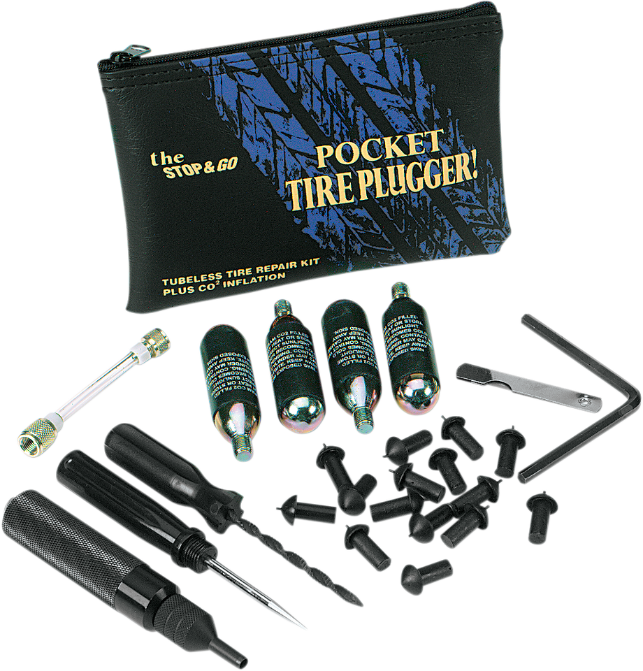 Tire Plugger with CO² Cartridges - Pocket - Kit