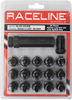 Lug Nuts - Spline Socket - 12 mm x 1.25" - with Spline Key - Black - 16 Pack - Lutzka's Garage