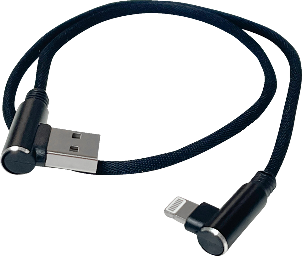 90° USB to 90° Lightning Cable - Charger - Single-End - 18" - Lutzka's Garage