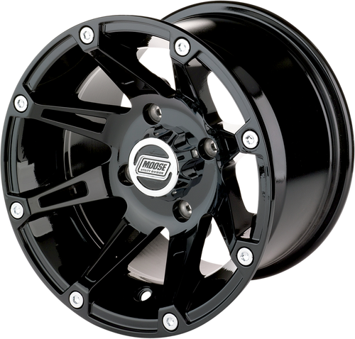 Wheel - 387X - Front/Rear - Machined Black - 12x7 - 4/4 - 4+3