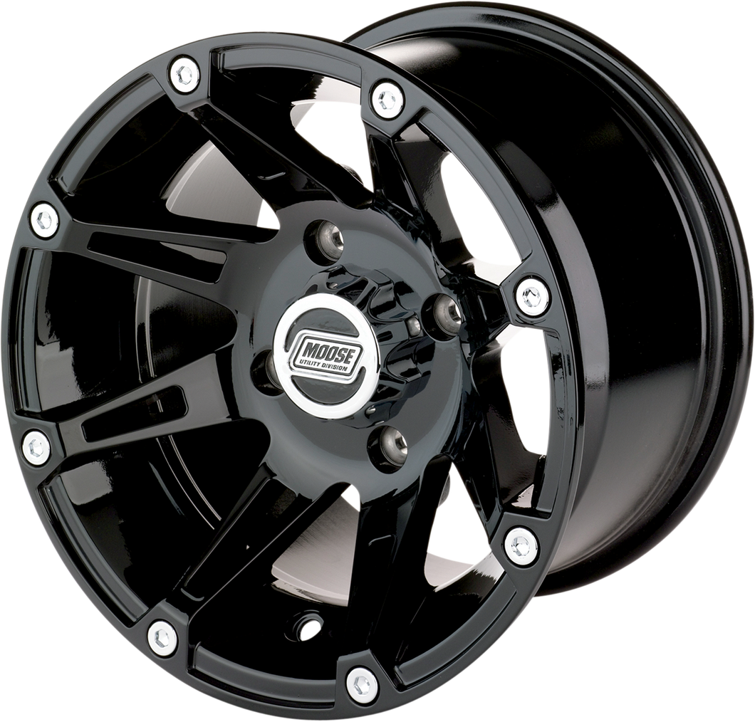 Wheel - 387X - Front/Rear - Machined Black - 12x7 - 4/4 - 4+3