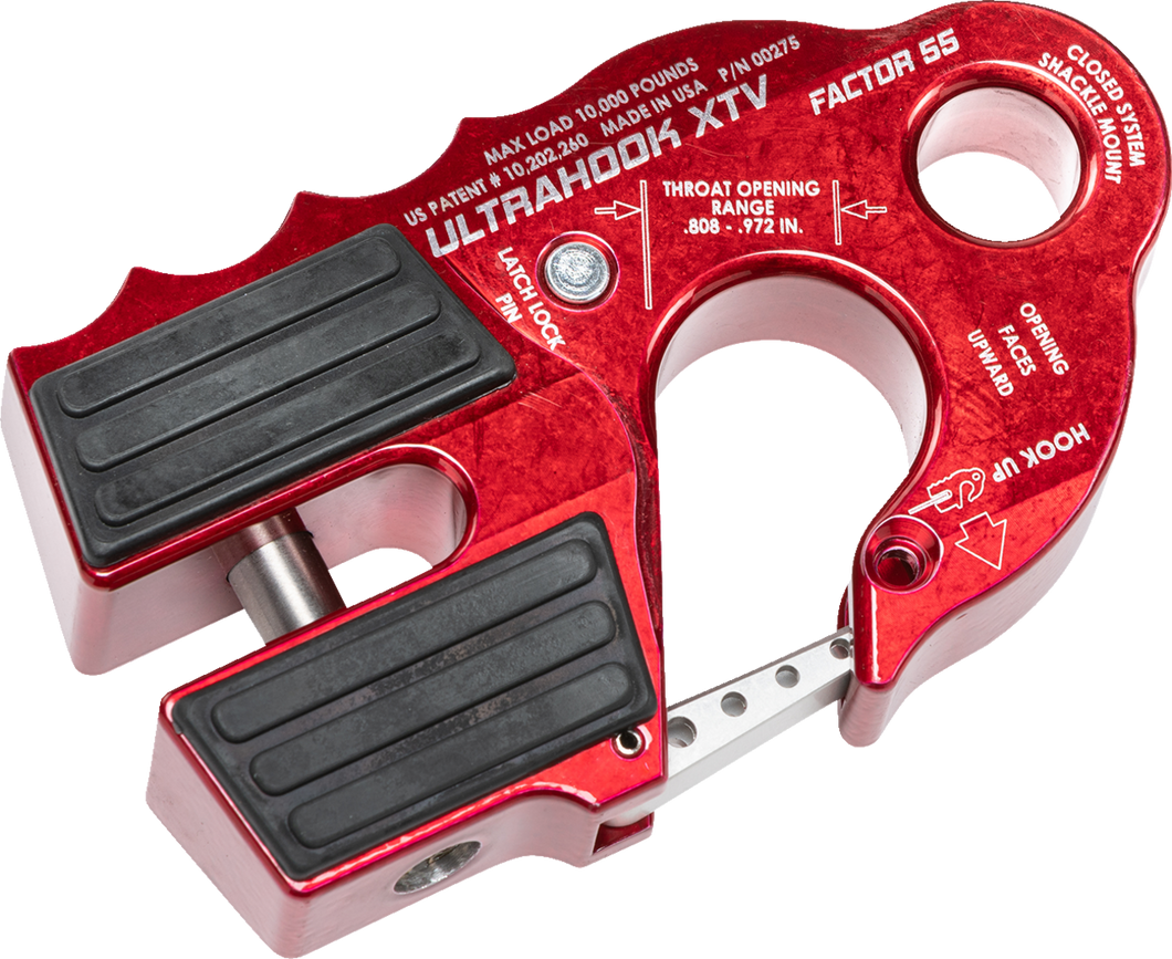 UltraHook XTV Winch Hook - Red - Lutzka's Garage