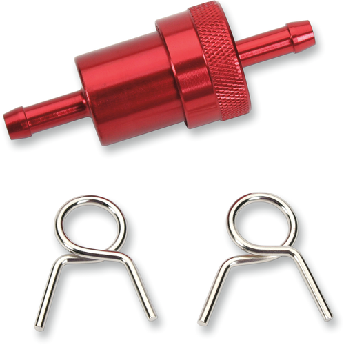 Anodized Aluminum Fuel Filter - Red - 1/4