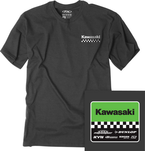 Youth Kawasaki Starting Line T-Shirt - Heather Charcoal - Small - Lutzka's Garage