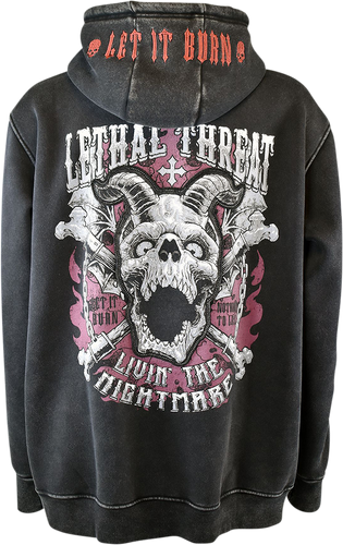 Livin the Nightmare Hoodie - Black - Medium - Lutzka's Garage