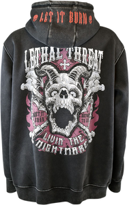 Livin the Nightmare Hoodie - Black - Medium - Lutzka's Garage