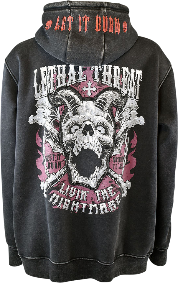 Livin the Nightmare Hoodie - Black - Medium - Lutzka's Garage