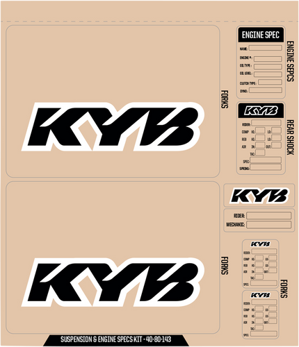 KYB Decal Kit - Black - Lutzka's Garage