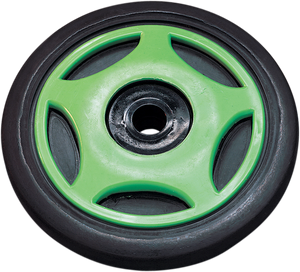 Idler Wheel with Insert/Bearing 6205-2RS - Green - Group 1 - 5.63" OD x 0.625" ID - Lutzka's Garage