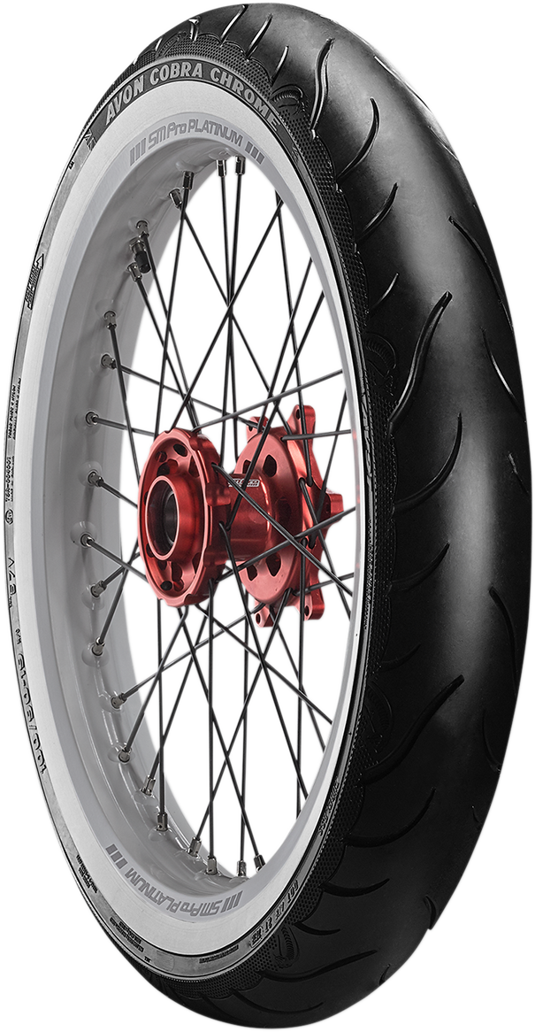 Tire - Cobra Chrome AV91 - Front - MH90-21 - Wide Whitewall - 56V