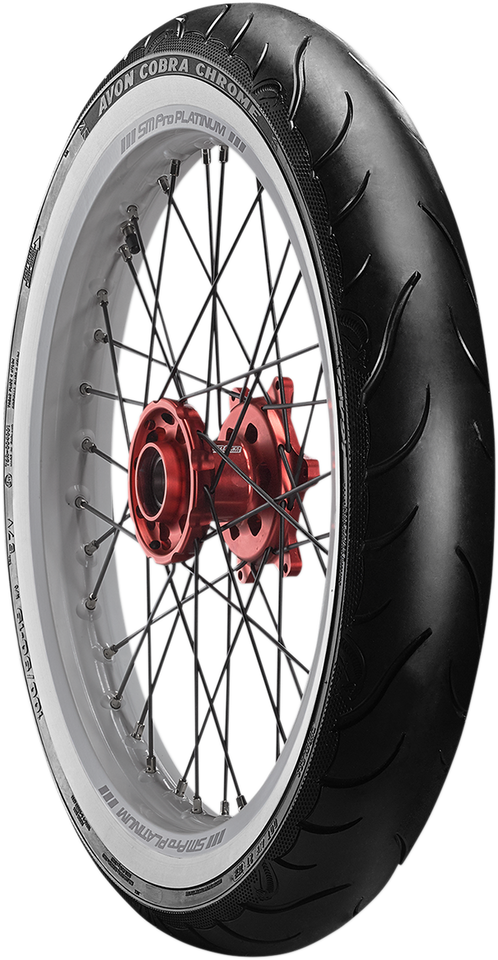 Tire - Cobra Chrome AV91 - Front - MT90B16 - Wide Whitewall - 74H