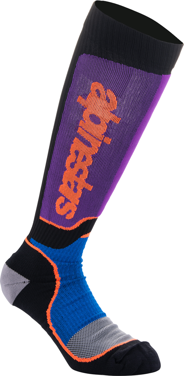 MX Plus Socks - Black/Purple/Blue/Orange - Medium - Lutzka's Garage