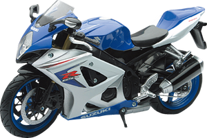 Suzuki GSX-R1000 Sport Bike - 1:12 Scale - Blue/Silver - Lutzka's Garage