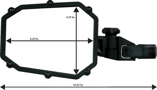 Mirror - Side View - Octagon - Black - Lutzka's Garage